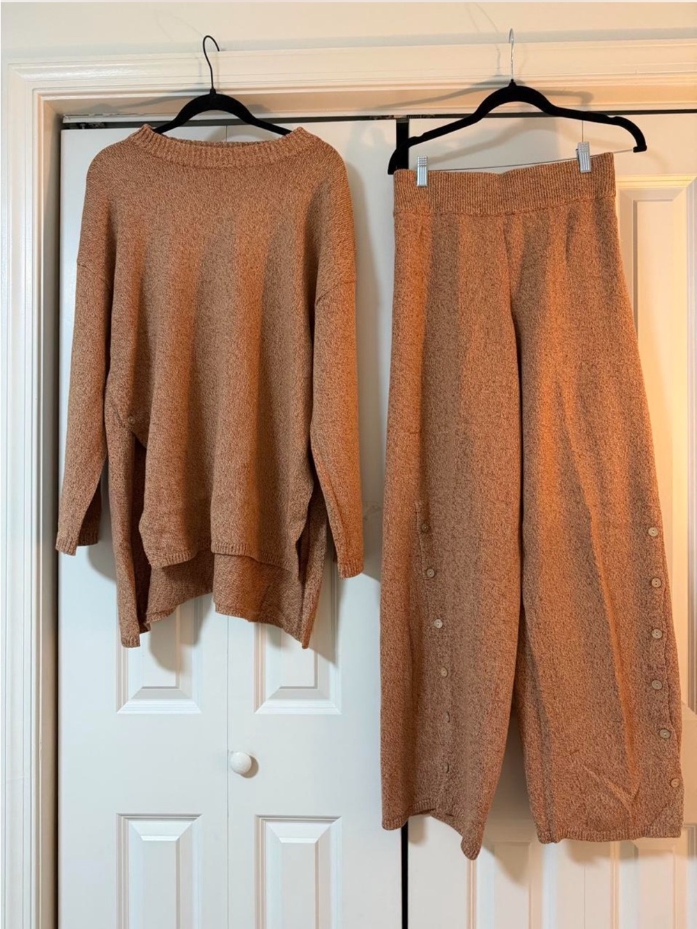 Free people Cozy Knit Two-Piece Sweater Set in chutney sand- Women's Sweaters